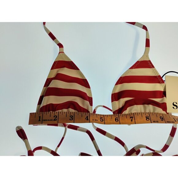 SAME LOS ANGELES 2 PC BIKINY WOMENS Triangle Top And String Bootom S Striped - Picture 4 of 10